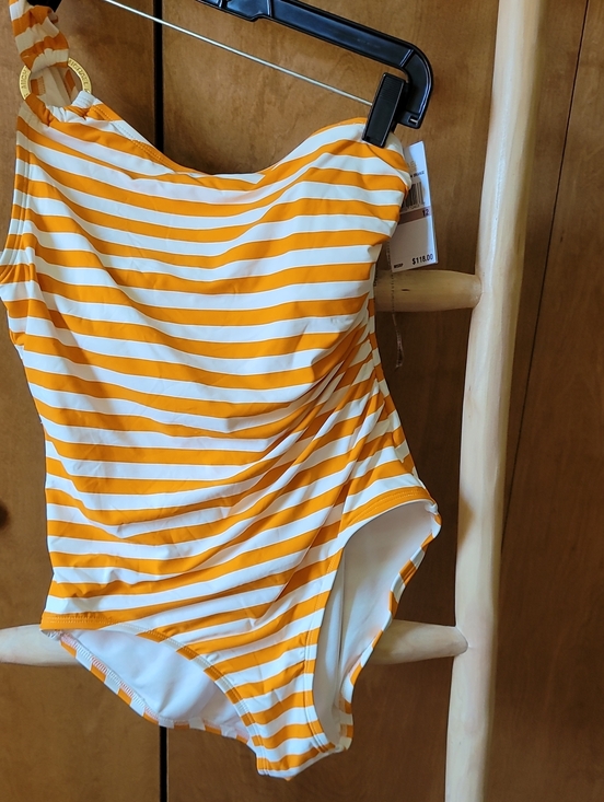 Michael Kors Other - Michael Kors Striped One-Piece Swimsuit in Orange and White